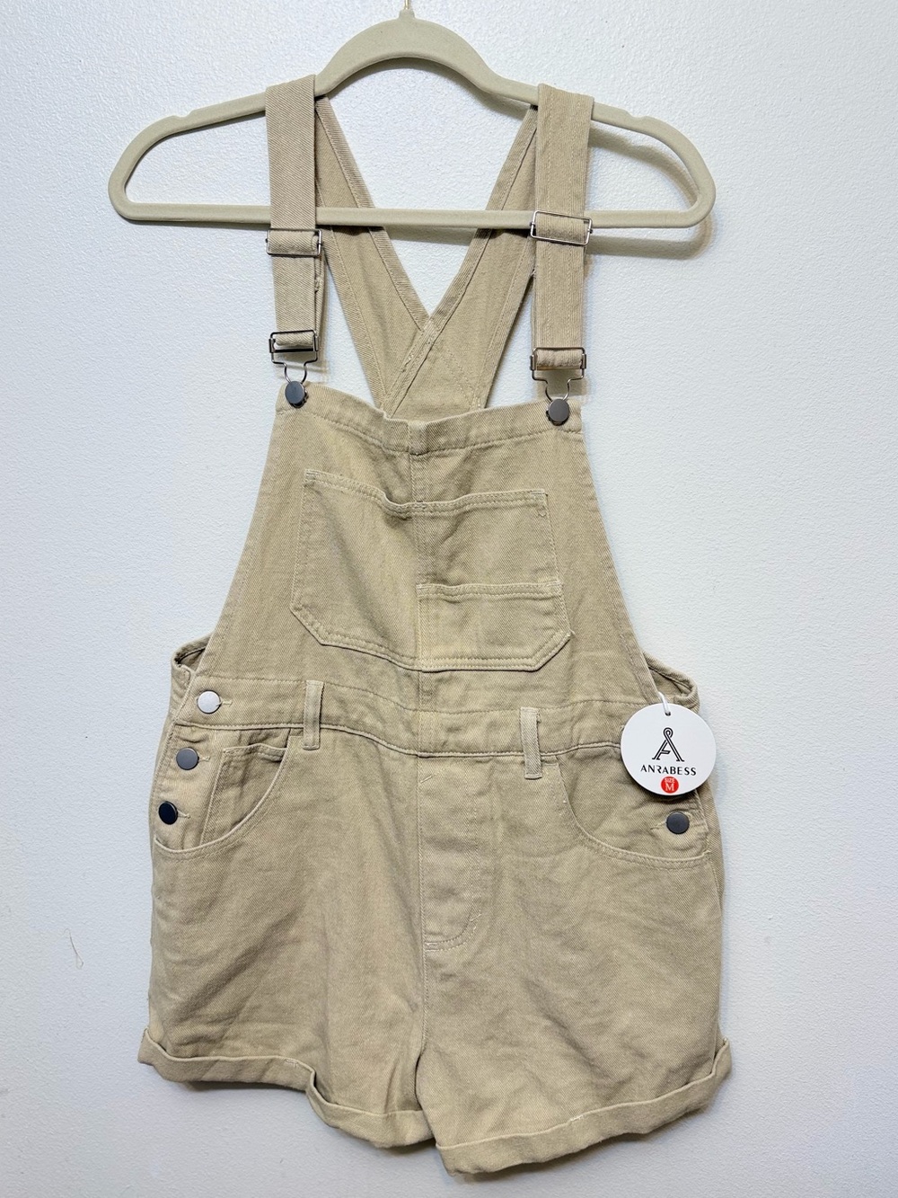 Tan Corduroy Short Overalls